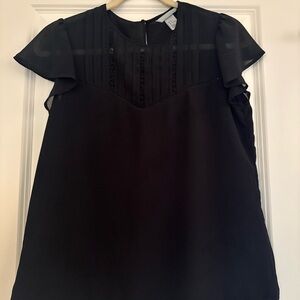 H&M Black Ruffled Blouse